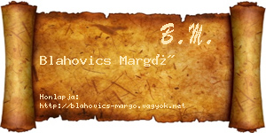 Blahovics Margó névjegykártya